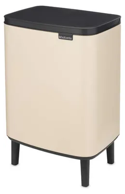 Obrázok produktu pre Kôš na odpad Brabantia Bo Small Hi 1010462, 12 L, Tichý a plynulý otvárací mechanizmus, Protisklzová základňa, Béžová