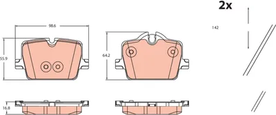 Produktbild von TRW Bremsbeläge Satz Hinten für BMW 3 Touring (G21) GDB2487
