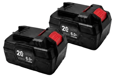 Productafbeelding van Lithium-ion batterij, 6000 mAh capaciteit, compatibel met Parkside 20V modellen, 2 stuks 20V 6.0Ah