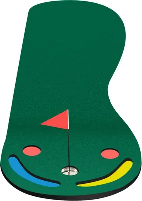 Produktbild von GOPLUS Golf Puttingmatte 300 x 96 cm, Golftrainermatte mit Flaggen und 3 Putting-Cups, Golfmatte Übungsmatte für den Innenbereich und Außenbereich