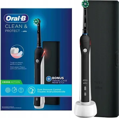 Produktbild von Oral-B Clean & Protect, Erwachsener, Rotierende Zahnbürste, Sensibel, Tägliche Pflege, Schwarz, 2 min, Deutschland