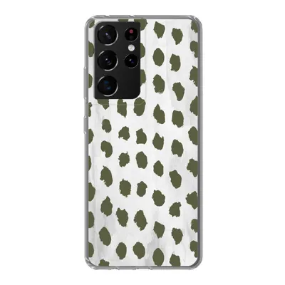 Produktbild von MuchoWow® Handyhülle Schutzhülle Hülle für Samsung Galaxy S21 Ultra Marmor - Punkte - Grün Silikon Softcase Handy Hülle - Mobiltelefon