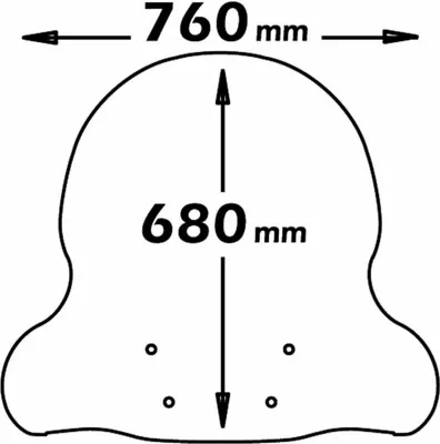 Obrázek produktu pro Středové čelní sklo ISOTTA 680x760mm s držáky pro YAMAHA