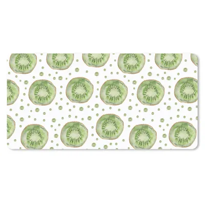 Produktbild von MuchoWow® Schreibtischunterlage Kiwi - Aquarell - Weiß 80x40 cm - XXL Mauspad - Gaming Mauspad