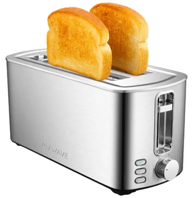 2-Slot Toaster 1400 W Edelstahl 6 Stufen Auftauen