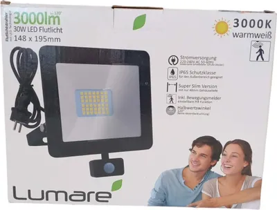 Obrázek produktu pro LED reflektor se senzorem pohybu a zásuvkou 3000 lm