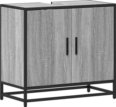 Produktbild von vidaXL Waschbeckenunterschrank Grau Sonoma 65x33x60 cm Holzwerkstoff