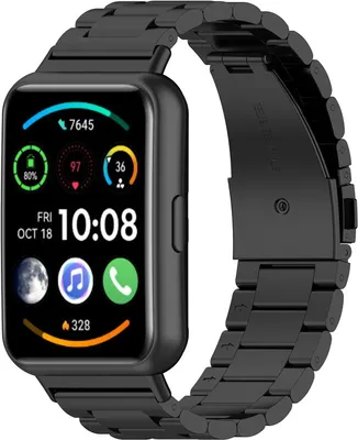 Produktbild von Strap-it Huawei Watch Fit 2 Stahlarmband (Schwarz)
