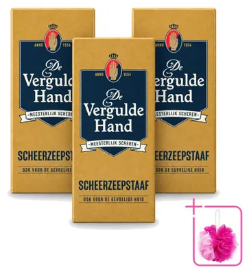 Image de 3 savons à raser "De Vergulde Hand" en stick - 75 g chacun - Lot économique - 3 pièces