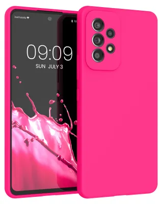 Produktbild von kwmobile Handyhülle für Samsung Galaxy A53 5G Hülle - Case Silikon - Kabelloses Laden - Schutzhülle Cover in Neon Pink