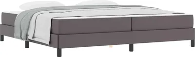 Image de Cadre de lit avec matelas Gris 200 x 200 cm tissu