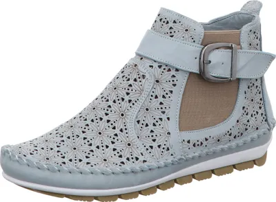 Produktbild von Gemini Damen Stiefelette Cutouts floral Muster Leder 382019-19, Größe:41 EU, Farbe:Blau