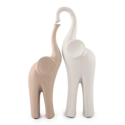 Produktbild von pajoma® Elefantenset Matabi in weiß/braun, Höhe 31 cm