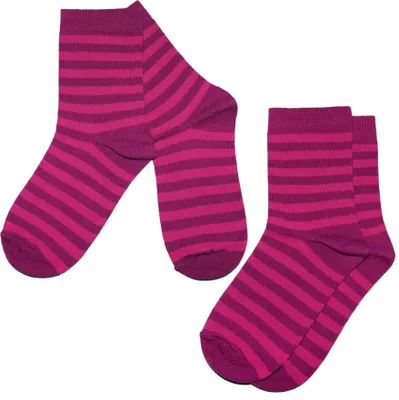 Produktbild von Kinder Socken 2-er Pack aus Baumwolle Farbige Ringel Pink Größe 23-26