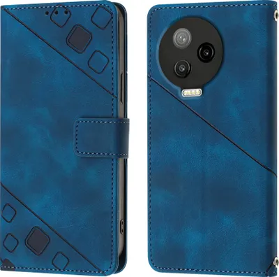 Produktbild von Hülle für Infinix Note 20 X676C Prägung Flip Leder Brieftasche Schutzhülle mit Ständer Blau