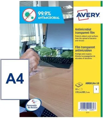 Immagine prodotto di Avery AM001A4 etichetta autoadesiva Rettangolo Rimovibile Trasparente 10 pz