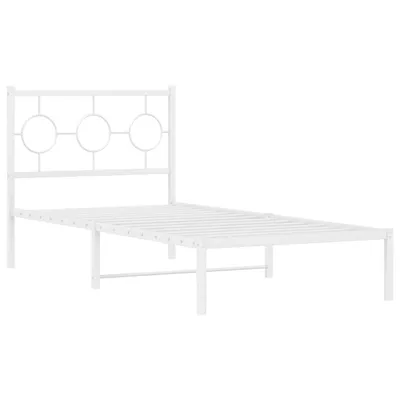 Produktbild von Bettgestell mit Kopfteil Metall Weiß 90x190 cm