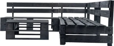 Produktbild von vidaXL 4-tlg. Garten-Lounge-Set aus Paletten Schwarz Holz