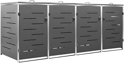 Obrázok produktu pre Box na odpadky pre 4 koše 276,5x77,5x115,5 cm nerezová oceľ