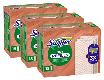Produktbild von 3x Swiffer Holz & Parkett Wischtücher 18er