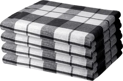 Produktbild von 4er Set Geschirrtücher 50x70 cm 100% Baumwolle 70g Spühltuch Küchentücher Abwaschlappen schwarz