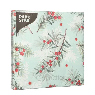 Produktbild von PAPSTAR Weihnachts-Motivservietten "Yew Branches" 20 Stück