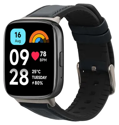 Produktbild von kwmobile Leder Uhrenarmband für Xiaomi Redmi Watch 3 Active / Redmi Watch 3 Lite Armband - Ersatzarmband für Fitnesstracker mit Uhrenverschluss -