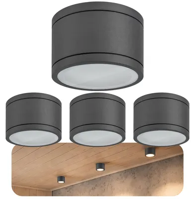 Produktbild von SSC-LUXon 4 Stück CELI-WX Aufbaustrahler flach IP44 Außen & Bad Fassung für 1x GX53 - Aufbauspot anthrazit (ohne Leuchtmittel)