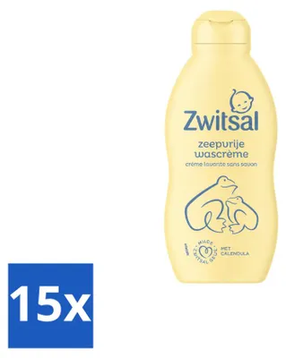 Produktbild von 15 x Zwitsal Zeepvrije Wascrème - 200 ml - Vorteilspackung - 15 Stücke
