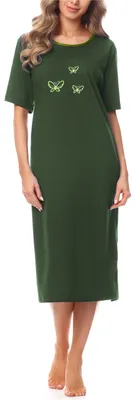 Image de Chemise de nuit à manches courtes pour femme Merry Style 91LW1 (vert foncé (manches courtes), 36 (taille du fabricant : S))