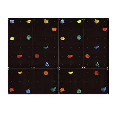 Produktbild von Kletterwand Outdoor mit bunten Klettersteinen und Montagematerial für Kinder und Erwachsene Größe: 6 Platten (3,90 m²)