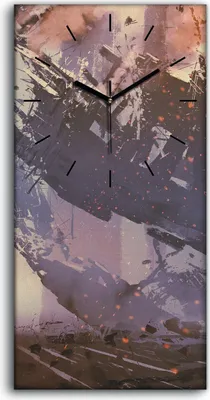 Produktbild von Leinwand Uhr Küche Wohnzimmer Bild 30x60 Mann und Frau einstürzende Gebäude - schwarze Hände