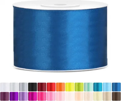 Produktbild von Satinband 50mm Blau - 25 Meter Rolle Geschenk- & Schleifenband