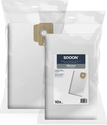 Productafbeelding van SQOON® Stofzuigerzakken  Geschikt voor Kärcher CV 30/38/48 - Model 6.904-305.0 - 10 stuks