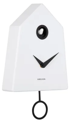 Produktbild von Karlsson - Wanduhr Grafico Cuckoo - Weiß - 7.4x21.5x35.5cm