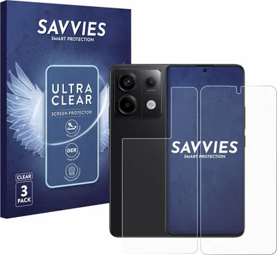 Produktbild von 6x Für Xiaomi Redmi Note 13 Pro 5G (Display+Rückseite) Schutzfolie Savvies Displayschutz Display Schutz Folie Klar Transparent