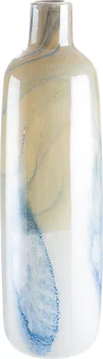 Produktbild von Casablanca by Gilde Vase "Fresh" creme mit blauer Wischung, durchgefärbt, H.46 cm, Öffnung: D.3,5cm, 50933