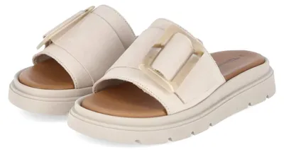 Immagine prodotto di Tamaris, pantofole da donna, color beige, in pelle scamosciata, taglia: 41
