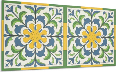 Produktbild von Blumenmotiv Mit Blättern – Selbstklebende Fliesen – Wandverkleidung – Wandpaneel – PVC Fliesen – Vinylflisen – PCV Flisen – Selbstklebend – Wanddeko –100 x 50 cm