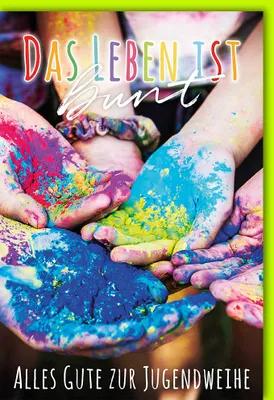 Produktbild von Jugendweihe - Karte mit Umschlag - Bunte Hände
