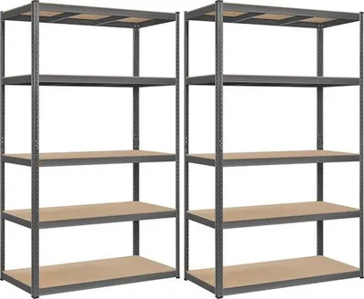 Produktbild von Famanu Regalsystem Set aus 2 Regalen - Weinlagerlösungen - Grau - 60 x 120 x 200 cm (D x B x H)