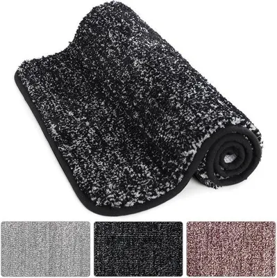 Produktbild von Ibenzoa® Schmutzfangmatte 60 x 90 cm – saugfähige Türmatte für Innen & Außen, waschbar, 1 cm flach, rutschfeste 100% TPR-Unterseite