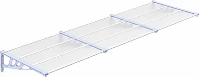 Obrázek produktu pro vidaXL Dveřní stříška šedá a průhledná 297,5x90 cm Polykarbonát