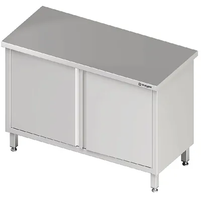 Obrázek produktu pro Durchreicheschrank mit Flügeltüren, 1000x600x850 mm, ohne Aufkantung, verschweißt