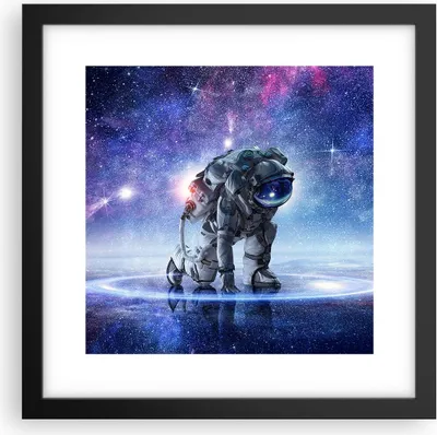 Produktbild von Gerahmtes Poster - Schwarzer Rahmen - Kosmonaut Weltraum - 30x30 cm - Wand Bild - Wanddeko - Wandbilder - Kunstposter - Wandposter - Bilderrahmen - Bilder - Kunstdruck - Wandbild - P2BAC30x30-3985