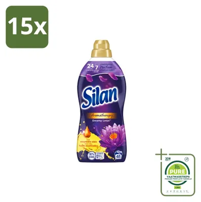 Produktbild von 15 x Silan Aromatherapy Weichspüler Dreamy Lotus mit ätherischen Ölen 1,056 L - Großpackung - 15 Stücke