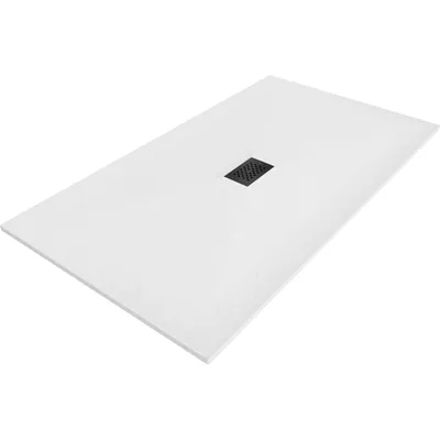 Zdjęcie produktu dla Mexen Hugo brodzik prostokątny SMC 150 x 100 cm, biały, maskownica czarna - 42101015-B