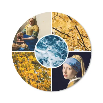 Produktbild von MuchoWow® Mauspad Mousepad Vermeer - Collage - Kunst 40x40 cm - Mousepads - Maus Mat - Pad - Mausunterlage - Schreibtisch Accessoires
