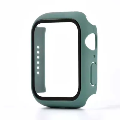 Produktbild von Smartphonica Gehäuse mit Glasbildschirmschutz für Apple Watch 44mm - Dunkelgrün