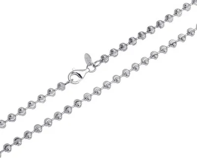 Produktbild von SILBERKETTEN STORE Kugelkette, geschliffen 4mm - 925 Silber, Länge wählbar von 40-100cm - 50cm